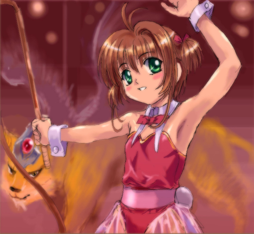 kinomoto sakura, kero, and kerberos (cardcaptor sakura) drawn by mutsuki_(moonknives)