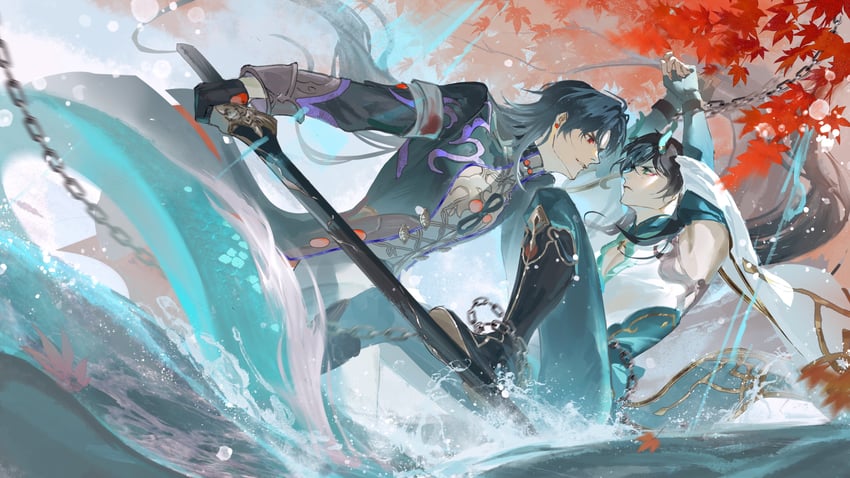dan heng and blade (honkai and 1 more) drawn by zangfoxzang