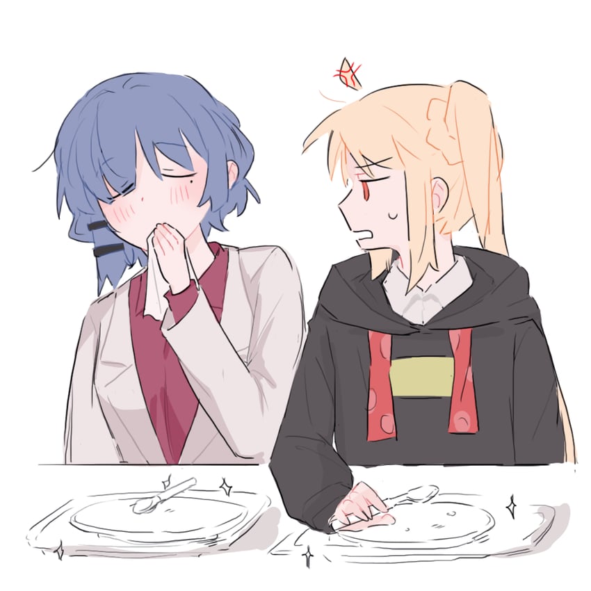 ijichi nijika and yamada ryo (bocchi the rock!) drawn by raven_(099stardive)