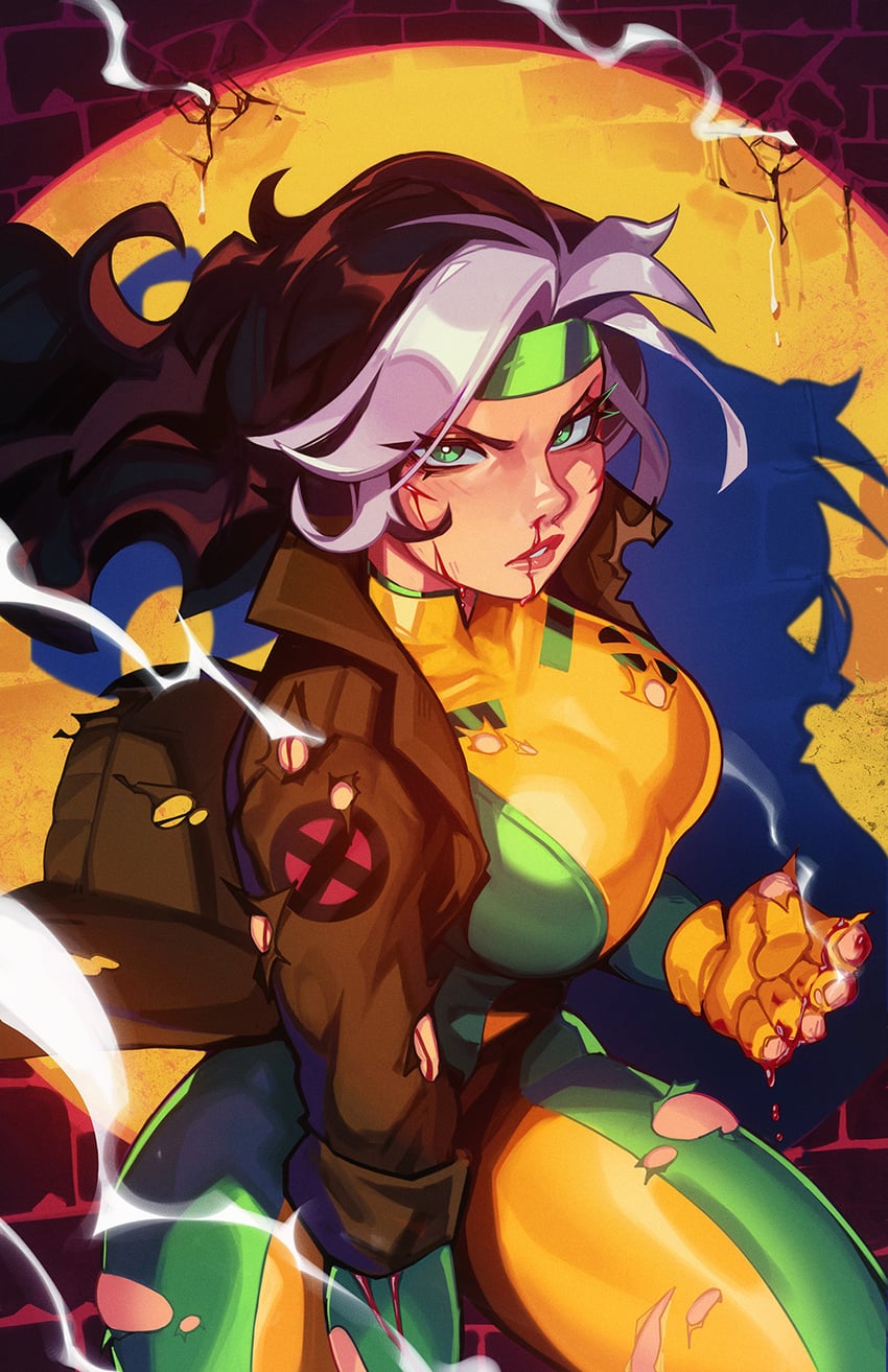 rogue (marvel and 2 more) drawn by qtori