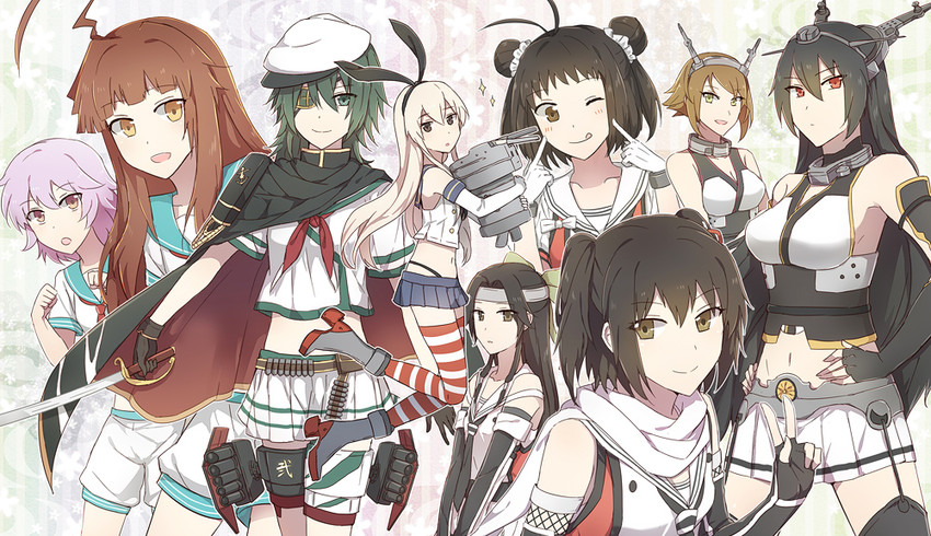 shimakaze, nagato, rensouhou-chan, mutsu, sendai, and 10 more (kantai collection) drawn by toruglose