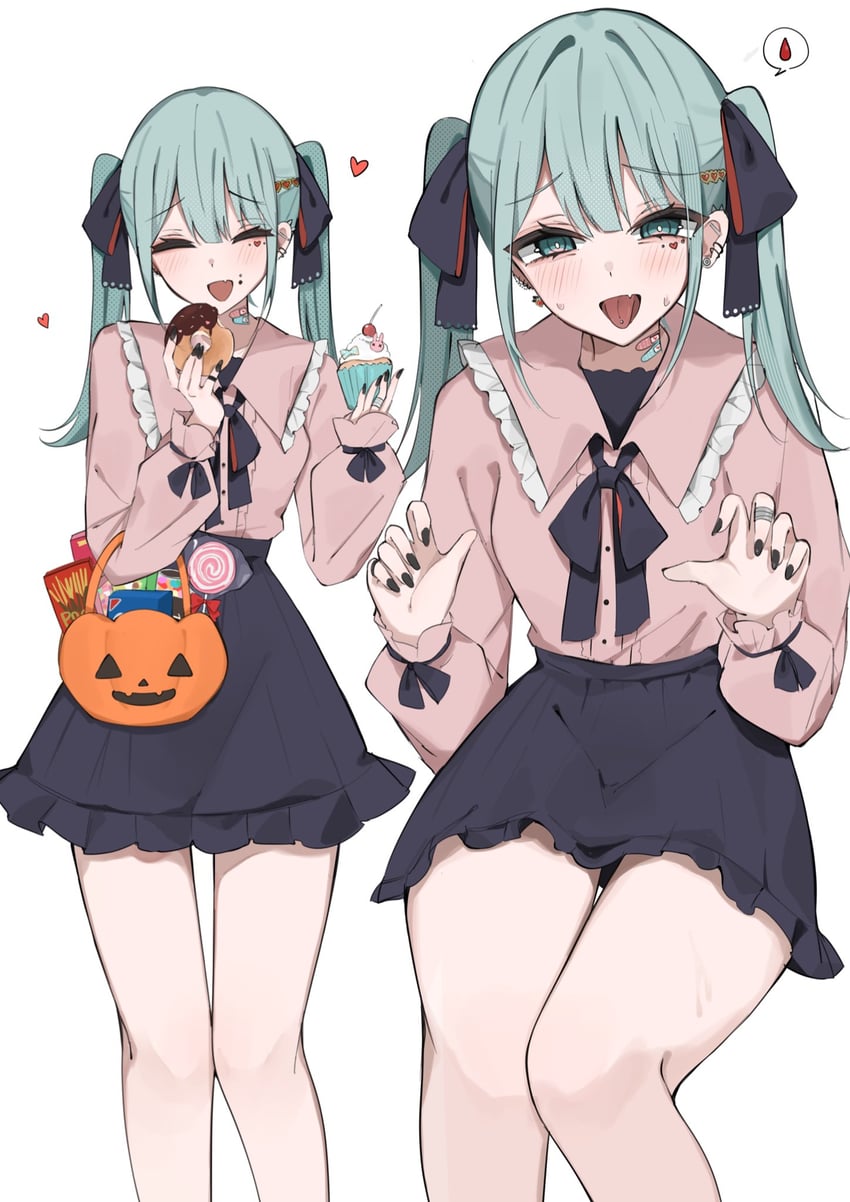 hatsune miku (vocaloid and 1 more) drawn by waimoniku