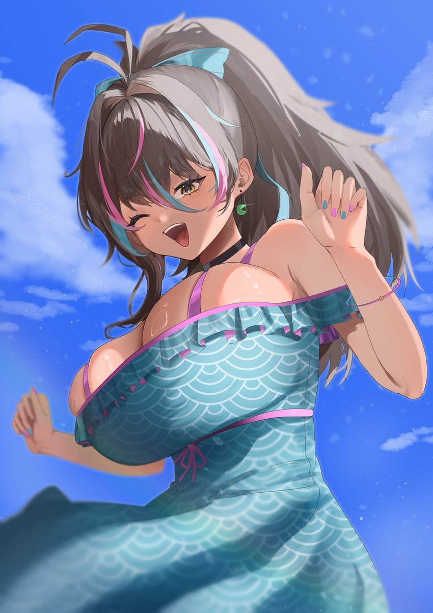 neon harper (indie virtual youtuber) drawn by gvmmr