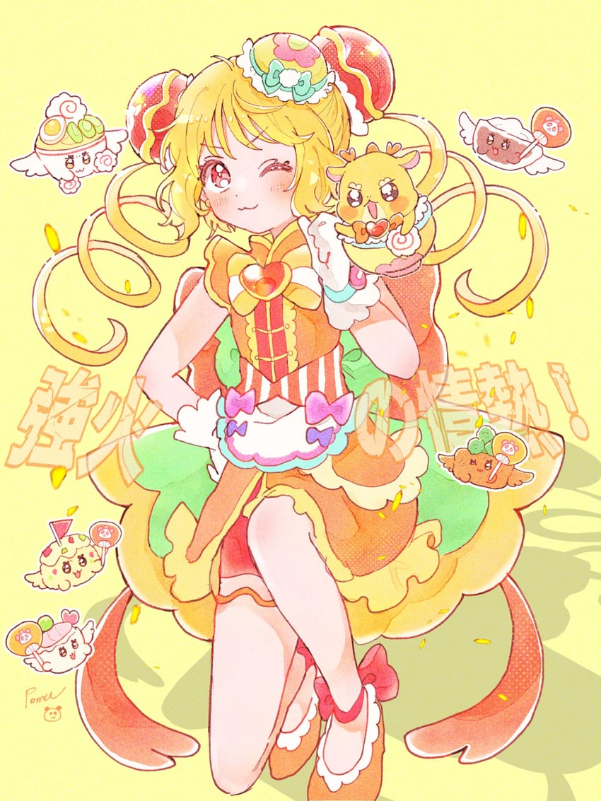 hanamichi ran, cure yum-yum, mem-mem, recipipi, ramen recipipi, and 4 more (precure and 1 more) drawn by shortcake_p