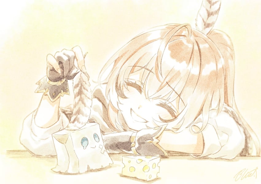 nanashi mumei and friend (hololive and 1 more) drawn by buru-dai