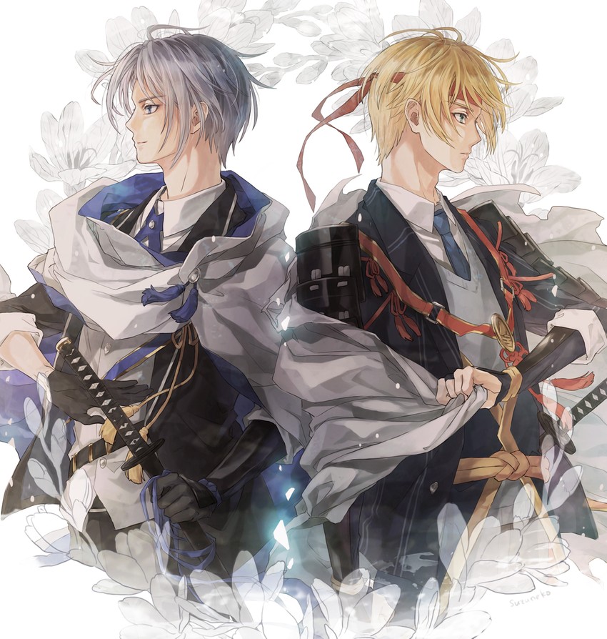 yamanbagiri kunihiro and yamanbagiri chougi (touken ranbu) drawn by suzuneko-rin