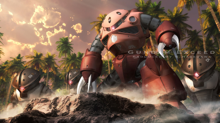 z'gok, acguy, and z'gok char custom (gundam and 1 more) drawn by s.hasegawa