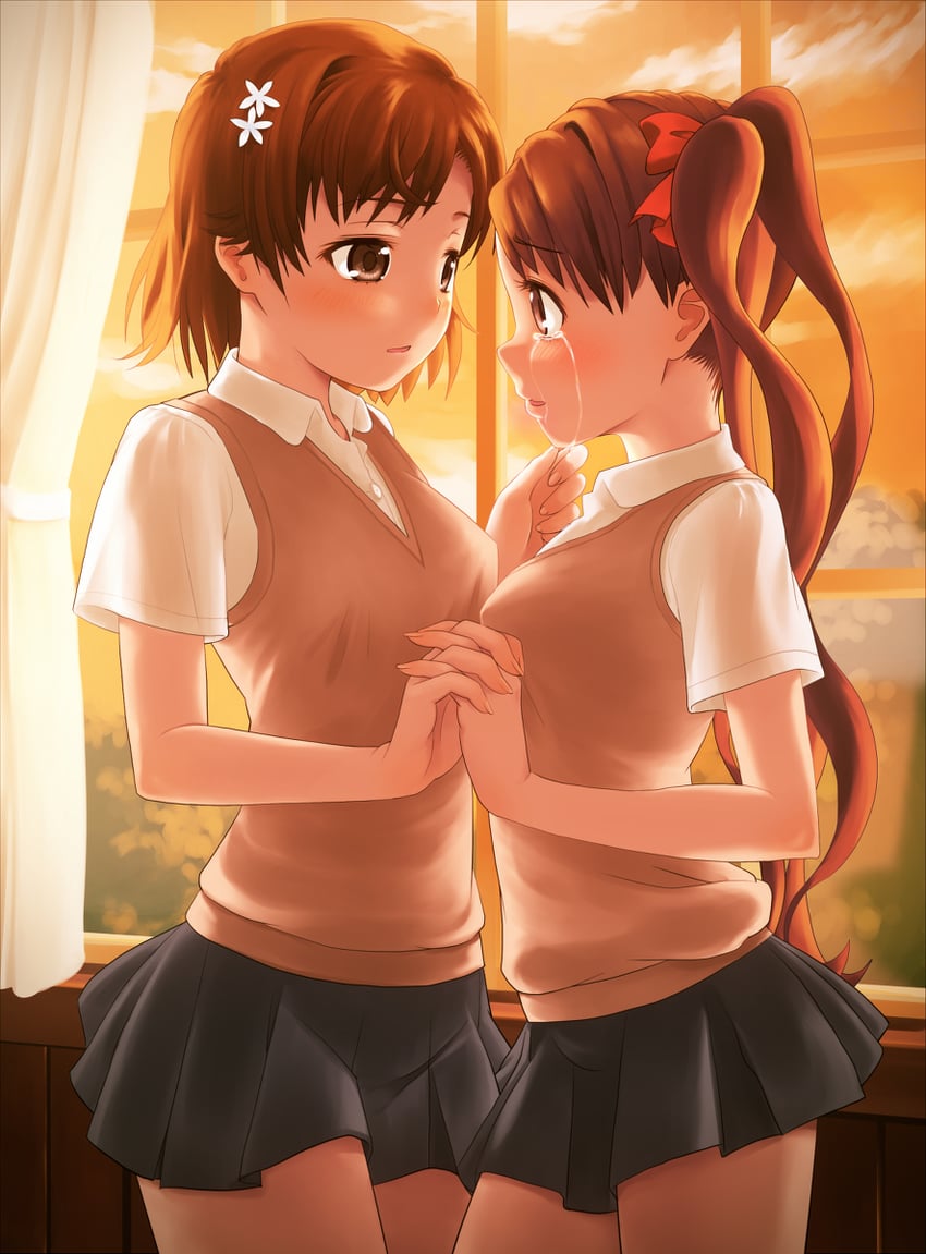 misaka mikoto and shirai kuroko (toaru majutsu no index and 1 more) drawn by yonabe