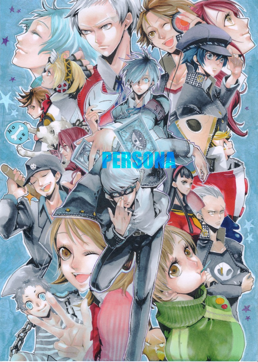 narukami yu, yuuki makoto, aigis, kujikawa rise, amagi yukiko, and 12 more (persona and 2 more) drawn by noppo