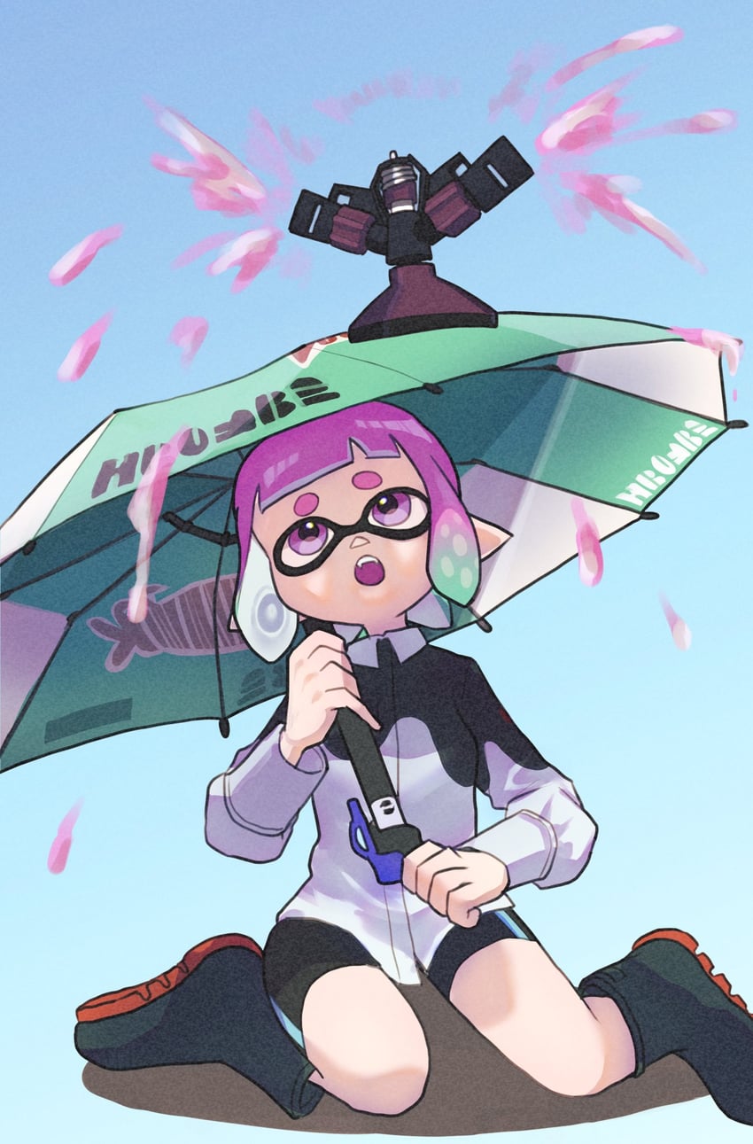 inkling player character and inkling girl (splatoon) drawn by nastar_r0