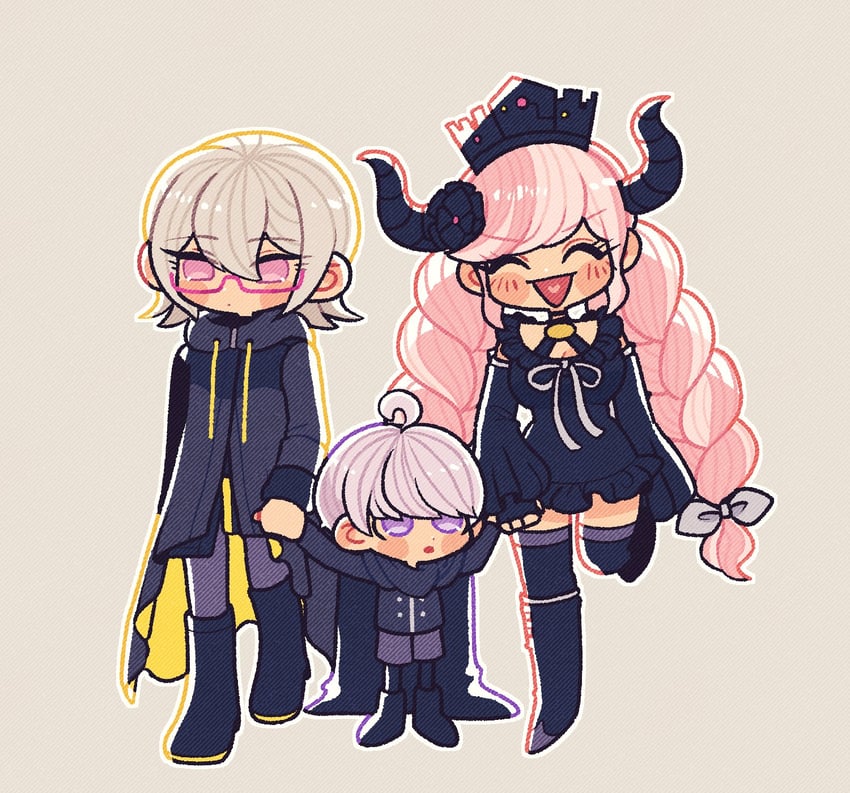shinigami, yuma kokohead, and halara nightmare (master detective archives: rain code) drawn by tonio_(spuid_antn)