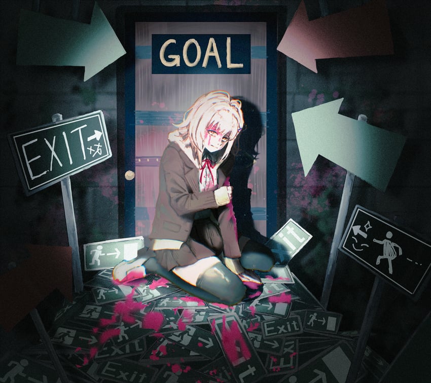 nanami chiaki (danganronpa and 1 more) drawn by li_xi_(lixixddd)