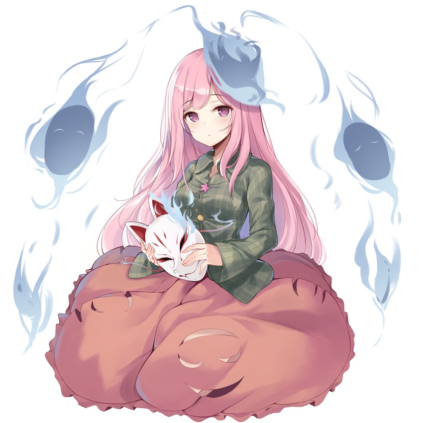 hata no kokoro (touhou) drawn by ziro_(zirorong)