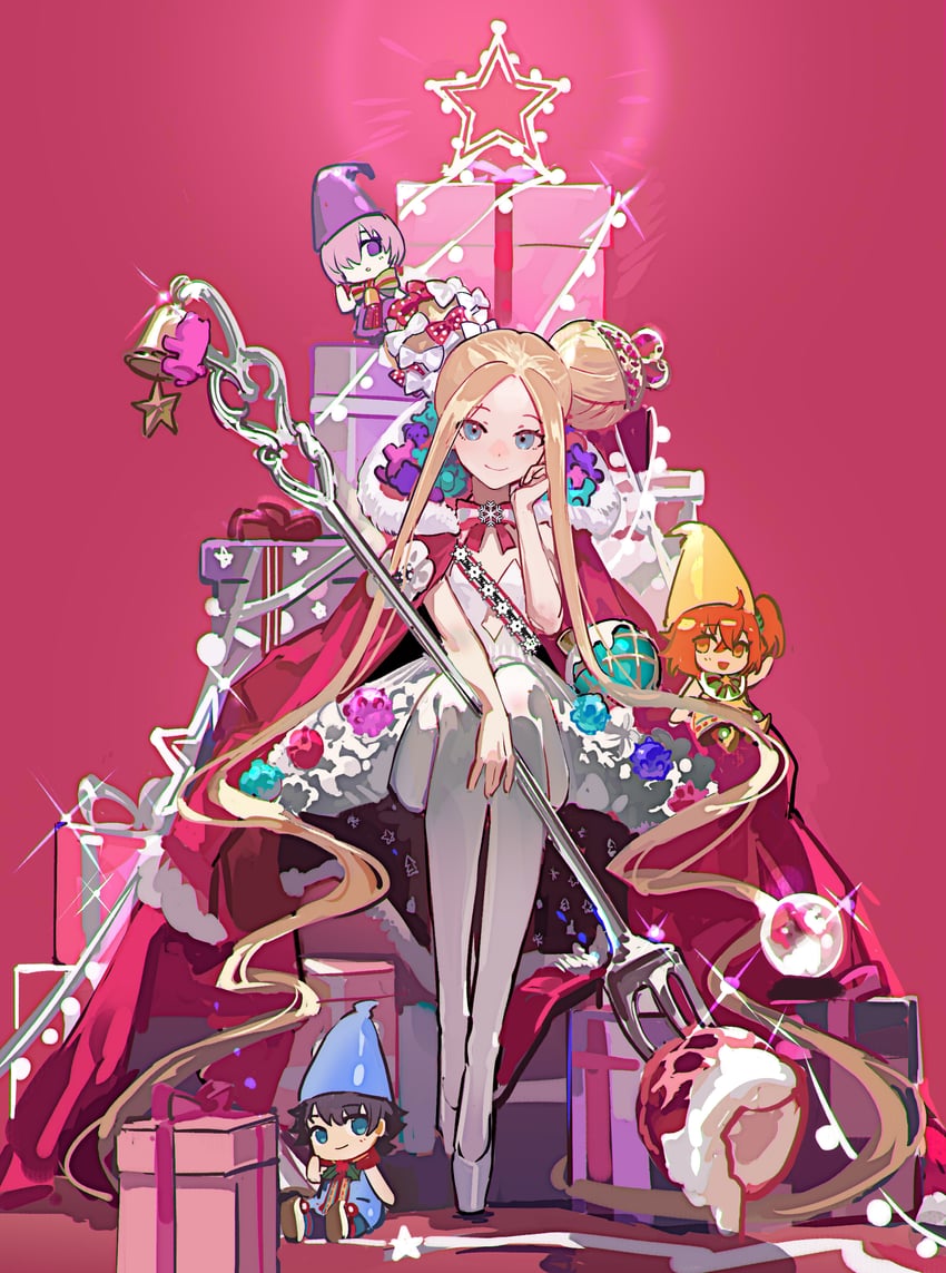 mash kyrielight, fujimaru ritsuka, and abigail williams (fate and 1 more) drawn by mento