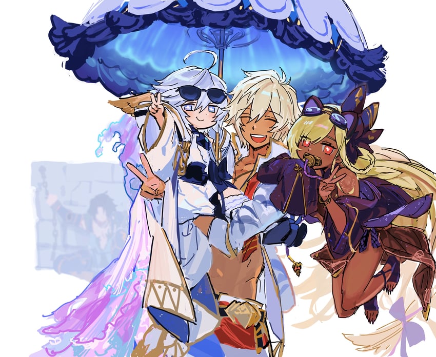 lancelot, wamdus, helel ben shalem, and lucio (granblue fantasy) drawn by wahoosandalphon