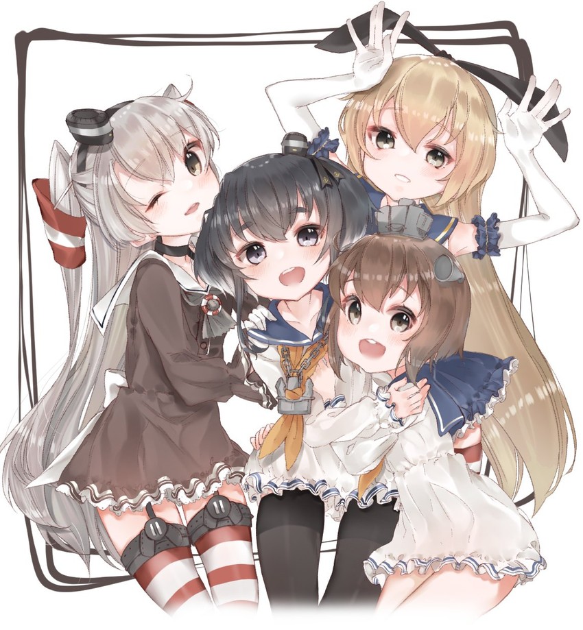 shimakaze, amatsukaze, yukikaze, and tokitsukaze (kantai collection) drawn by kanae_(inorin05kanae)