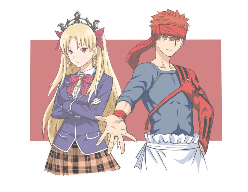 emiya shirou, ereshkigal, senji muramasa, nakiri erina, and yukihira souma (fate and 2 more) drawn by wibubox