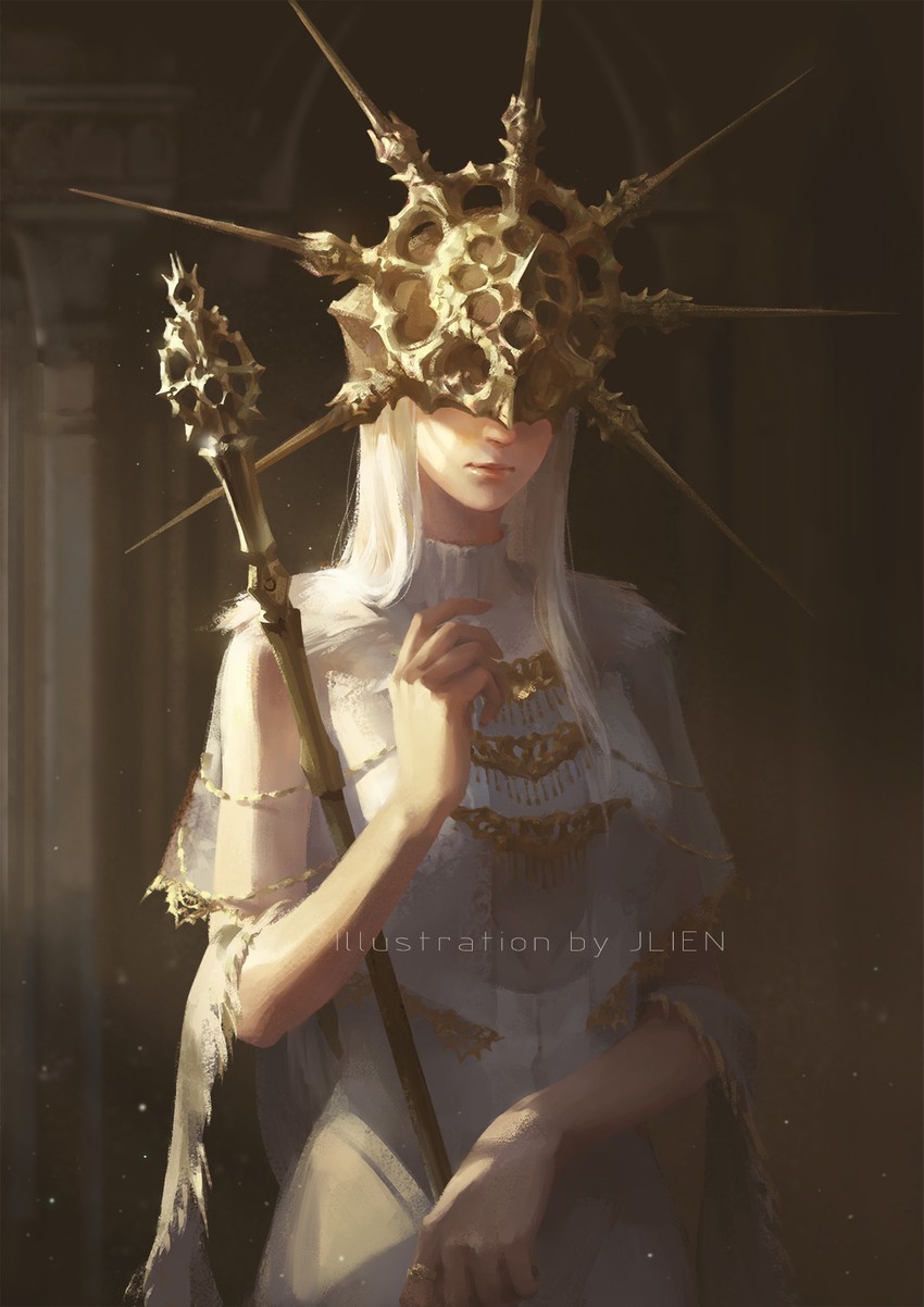 dark sun gwyndolin (dark souls and 1 more) drawn by jlien-