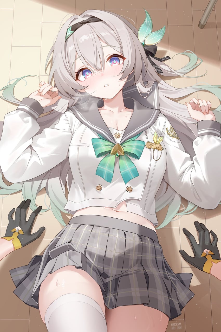 trailblazer, firefly, and stelle (honkai and 1 more) drawn by deyui