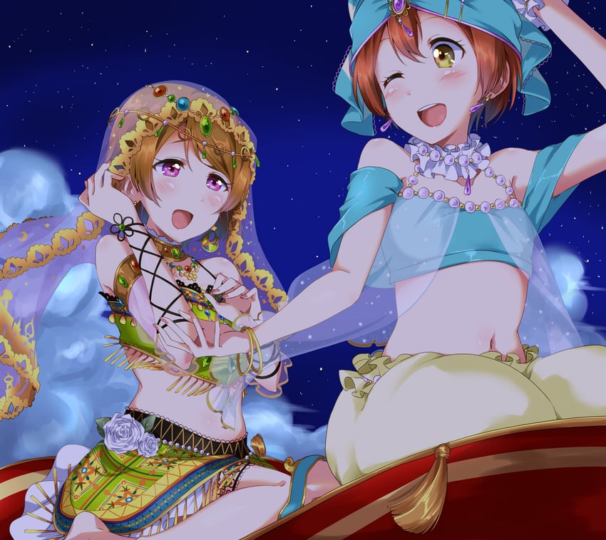 hoshizora rin and koizumi hanayo (love live! and 2 more) drawn by ksk_(semicha_keisuke)