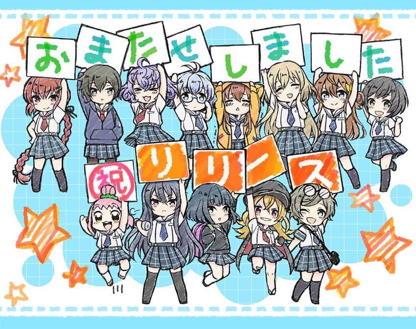 arihara tsubasa, nozaki yuuki, kawakita tomoe, shinonome ryo, tsukumo kana, and 8 more (cinderella series and 1 more) drawn by hanako_(akatsuki)