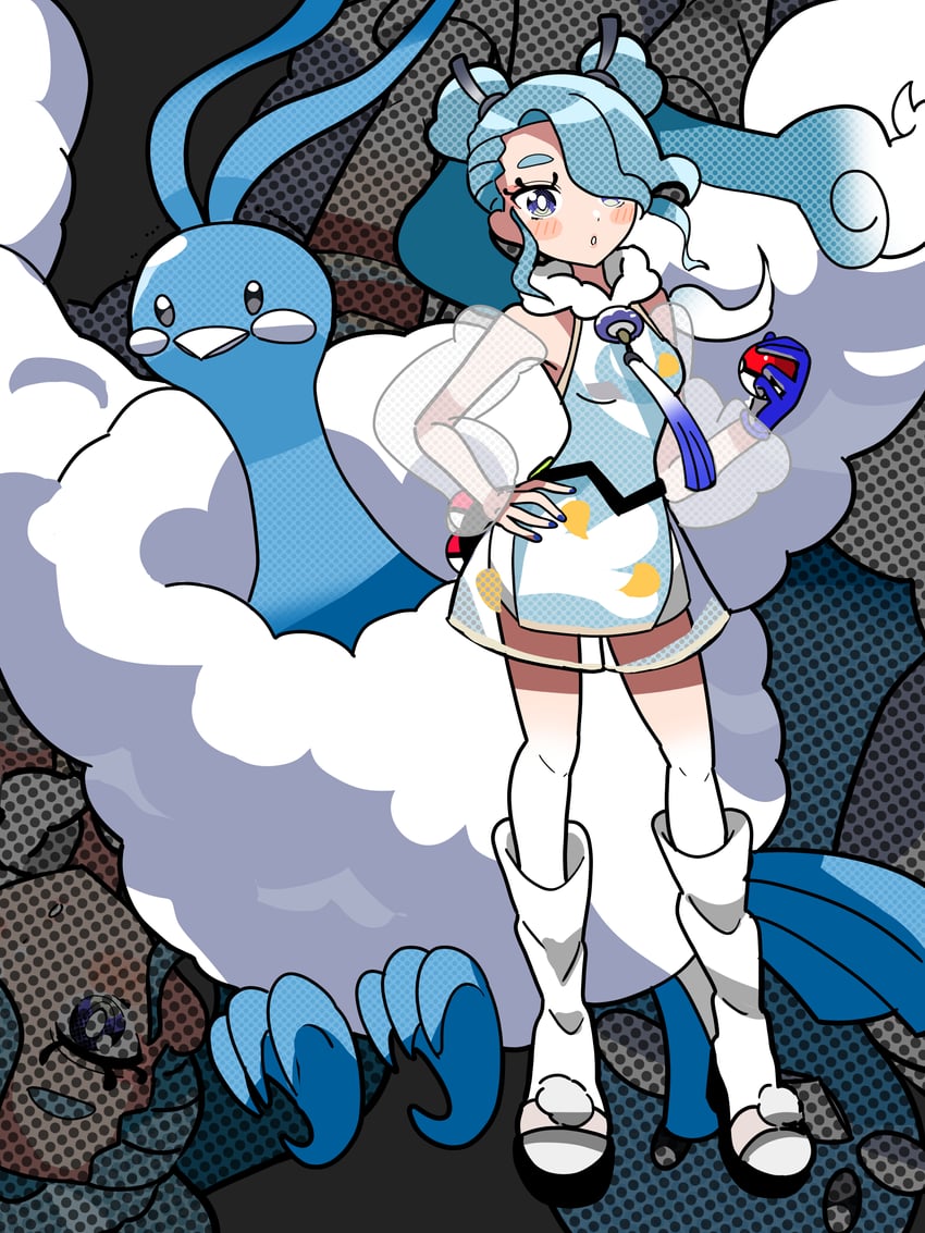 hatsune miku, altaria, and flying miku (pokemon and 2 more) drawn by sugarmonaka