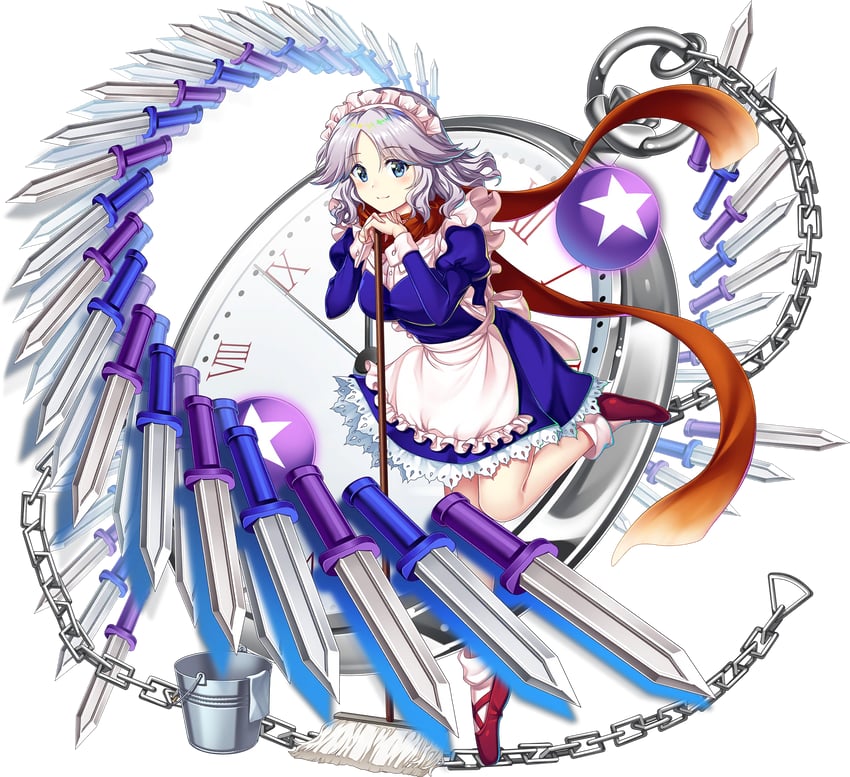 izayoi sakuya (touhou and 2 more) drawn by rotte_(1109)
