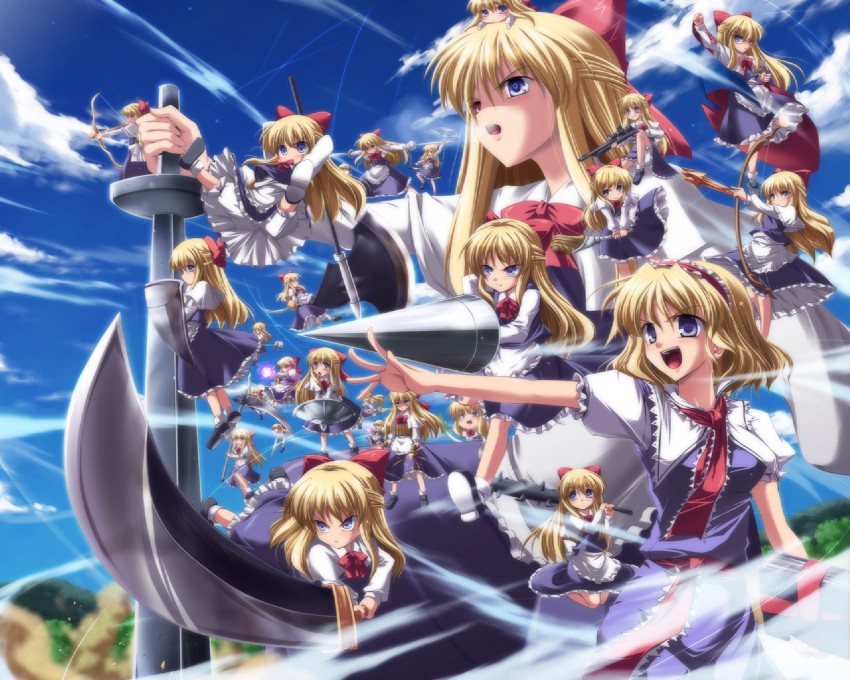 alice margatroid, shanghai doll, and goliath doll (touhou and 1 more) drawn by subaru_noji