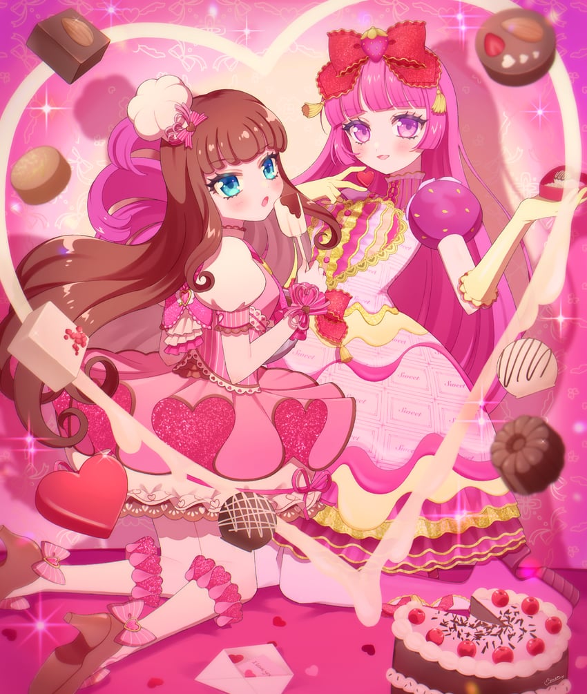 kurosu aroma and hojo sophy (pretty series and 1 more) drawn by momokan_(mmkn100)