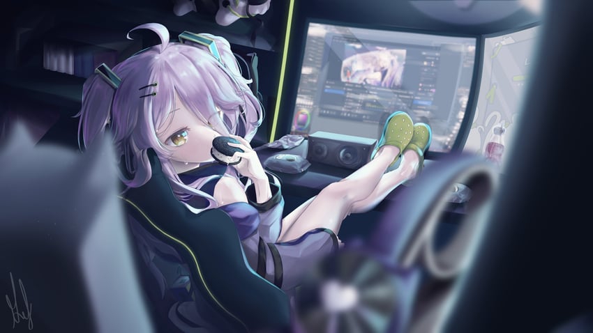 henya the genius (vshojo) drawn by scorpioncard