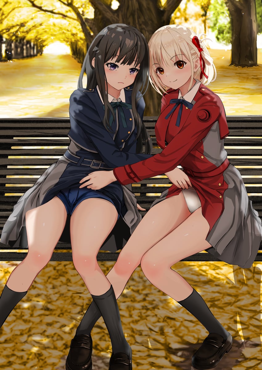 nishikigi chisato and inoue takina (lycoris recoil) drawn by gibun_(sozoshu)