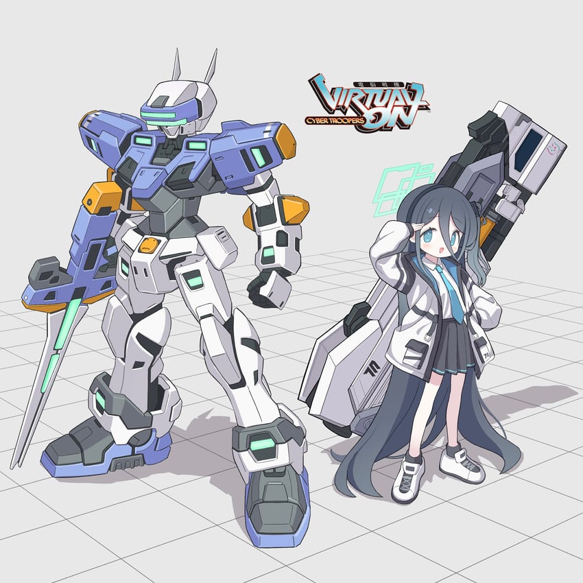 aris and temjin (blue archive and 1 more) drawn by ketsu_juuji_killer_(kejuki)