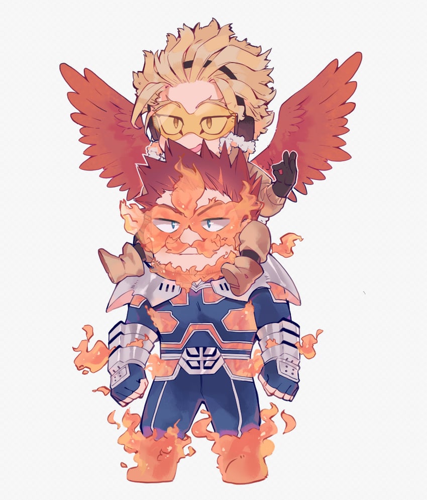 endeavor and hawks (boku no hero academia) drawn by crispyfrites