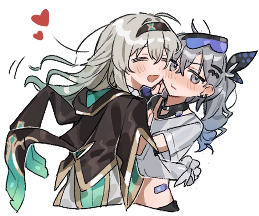 firefly and silver wolf (honkai and 1 more) drawn by emne