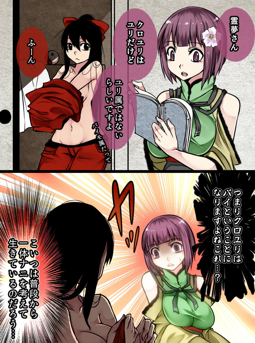 hakurei reimu and hieda no akyuu (touhou) drawn by aoshima