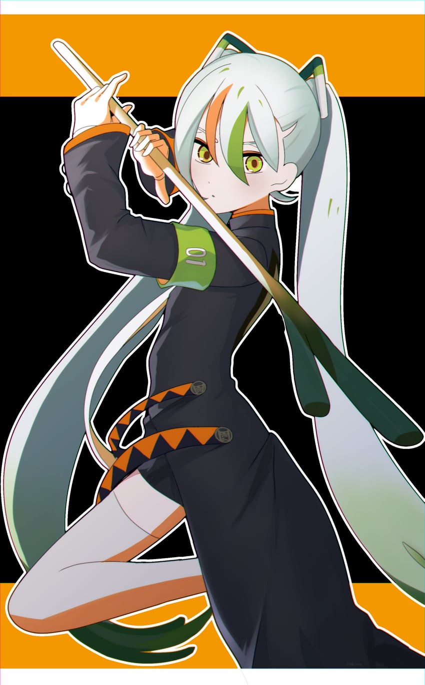 hatsune miku and fighting miku (pokemon and 2 more) drawn by flaw_(4lmnis)