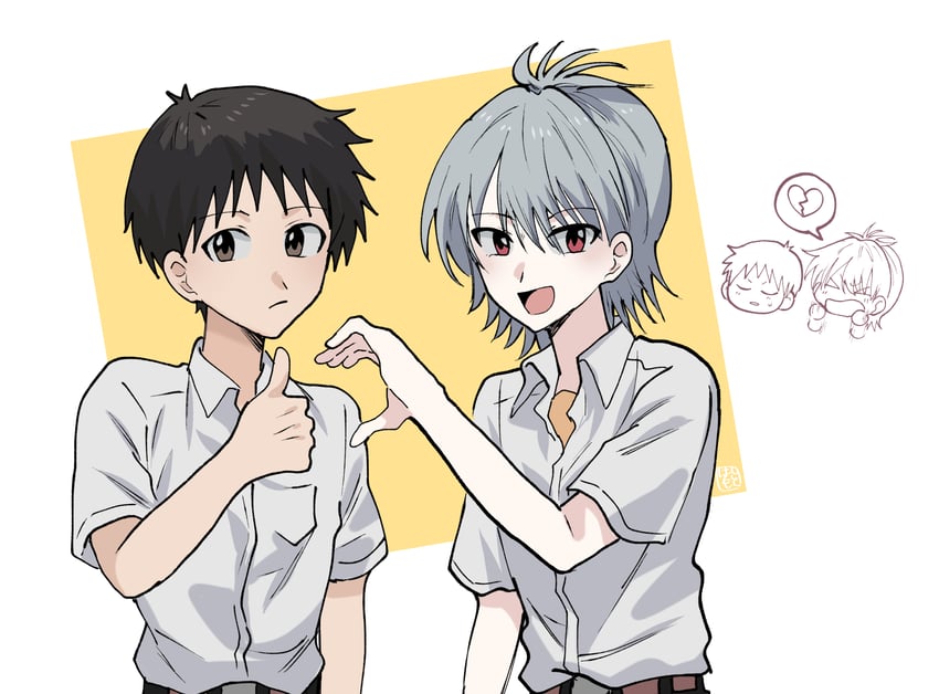 ikari shinji and nagisa kaworu (neon genesis evangelion) drawn by hashimo99187365