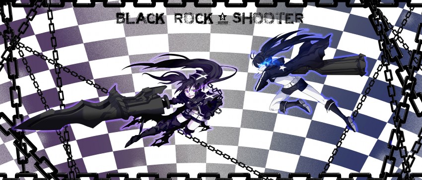 black rock shooter and insane black rock shooter (black rock shooter) drawn by diverti
