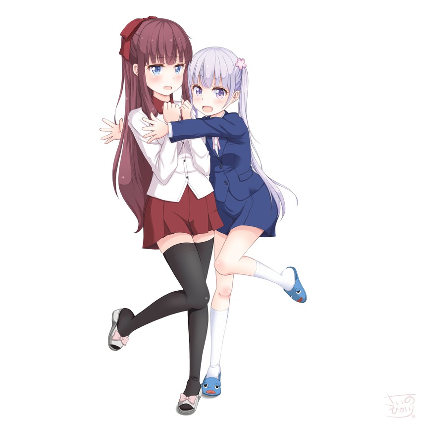 suzukaze aoba and takimoto hifumi (new game!) drawn by sainohikari