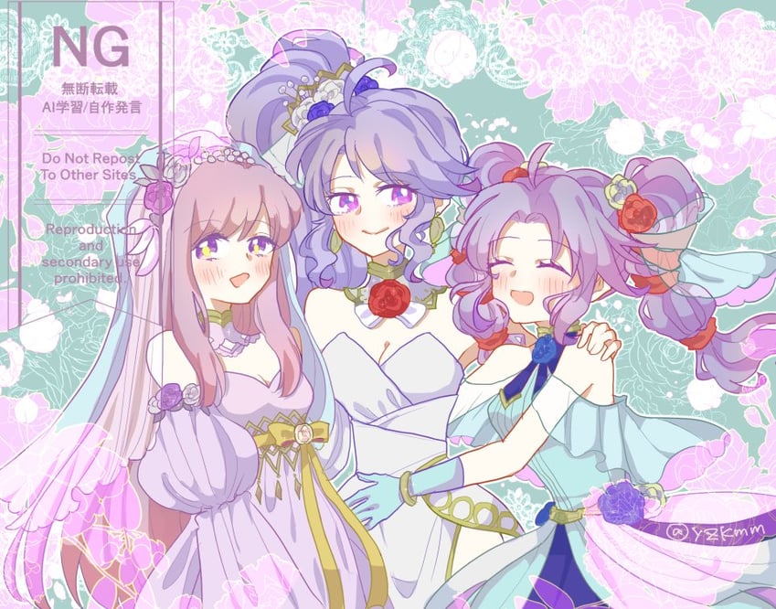 tine, julia, and ishtar (fire emblem and 2 more) drawn by yzkmm