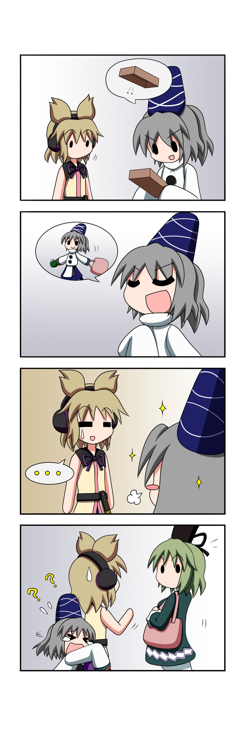 toyosatomimi no miko, mononobe no futo, and soga no tojiko (touhou) drawn by rakugaki-biyori