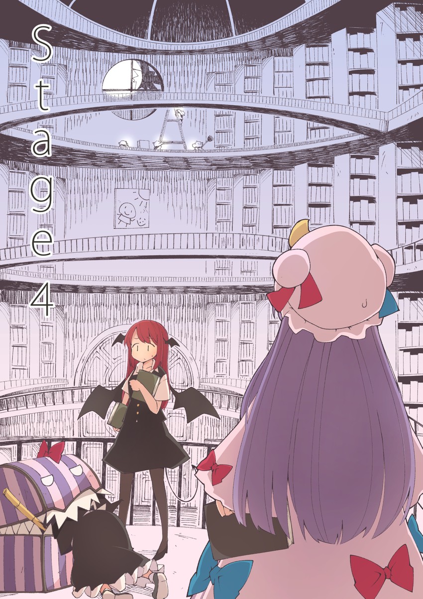 kirisame marisa, patchouli knowledge, koakuma, and hobgoblin (touhou) drawn by jagabutter