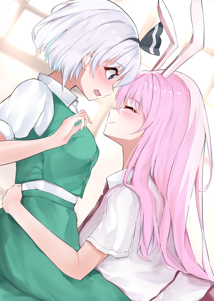 konpaku youmu and reisen udongein inaba (touhou) drawn by 258n
