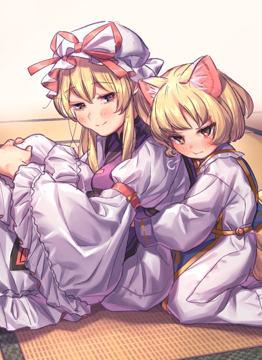 yakumo yukari and yakumo ran (touhou) drawn by masanaga_(tsukasa)
