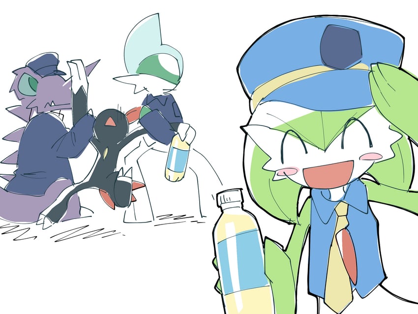gardevoir, gallade, sneasel, and nidoking (pokemon) drawn by hime_takeo