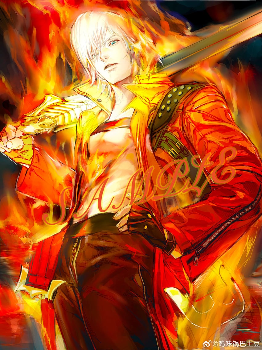 dante (devil may cry and 1 more) drawn by ji_wei_guo_ba_tu_dou