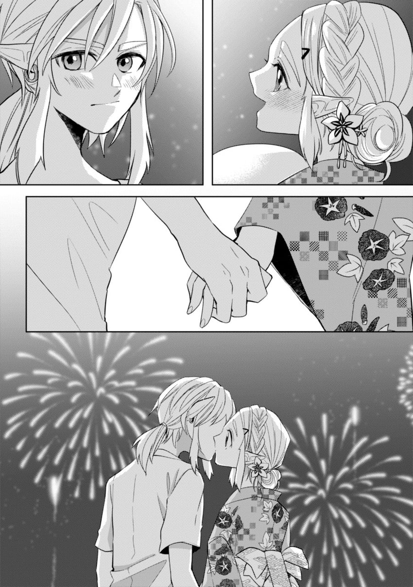 link and princess zelda (the legend of zelda and 1 more) drawn by zmauuchan