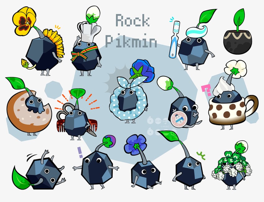 rock pikmin (pikmin and 1 more) drawn by siratamako13