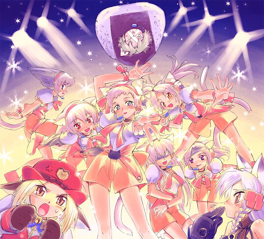 foxbat, higgs, top, cecil, up, and 4 more (cannonball ~neko neko machine mou-race!~) drawn by koume_keito