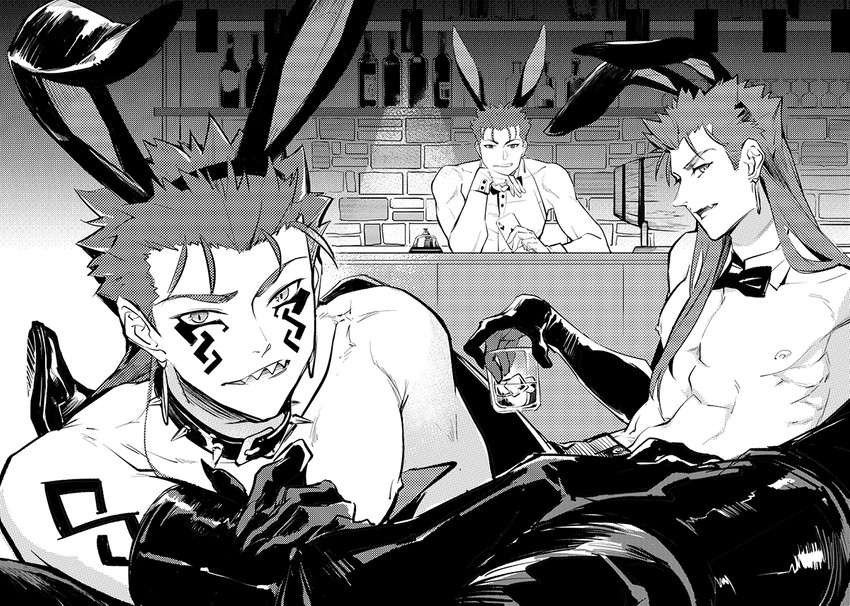 cu chulainn alter and cu chulainn (fate and 2 more) drawn by guttia